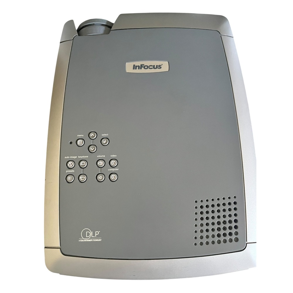 InFocus DLP Projector with Remote Cables and Padded Carrying Case Silver Gray